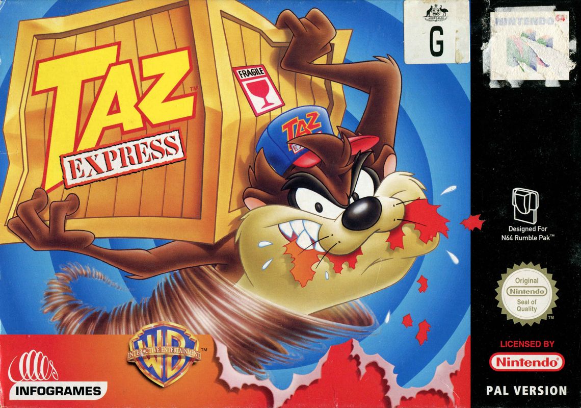 Taz Express box art for Nintendo 64